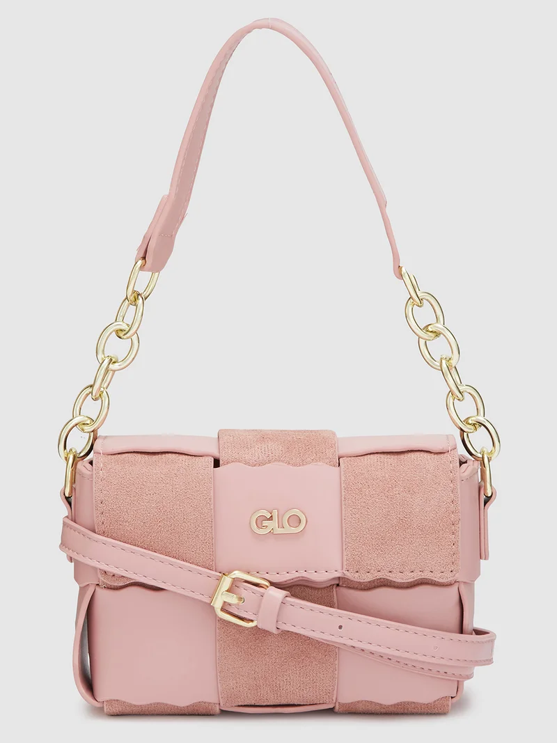 globus Globus Women Dusty Pink Self Design Casual Handheld Bag